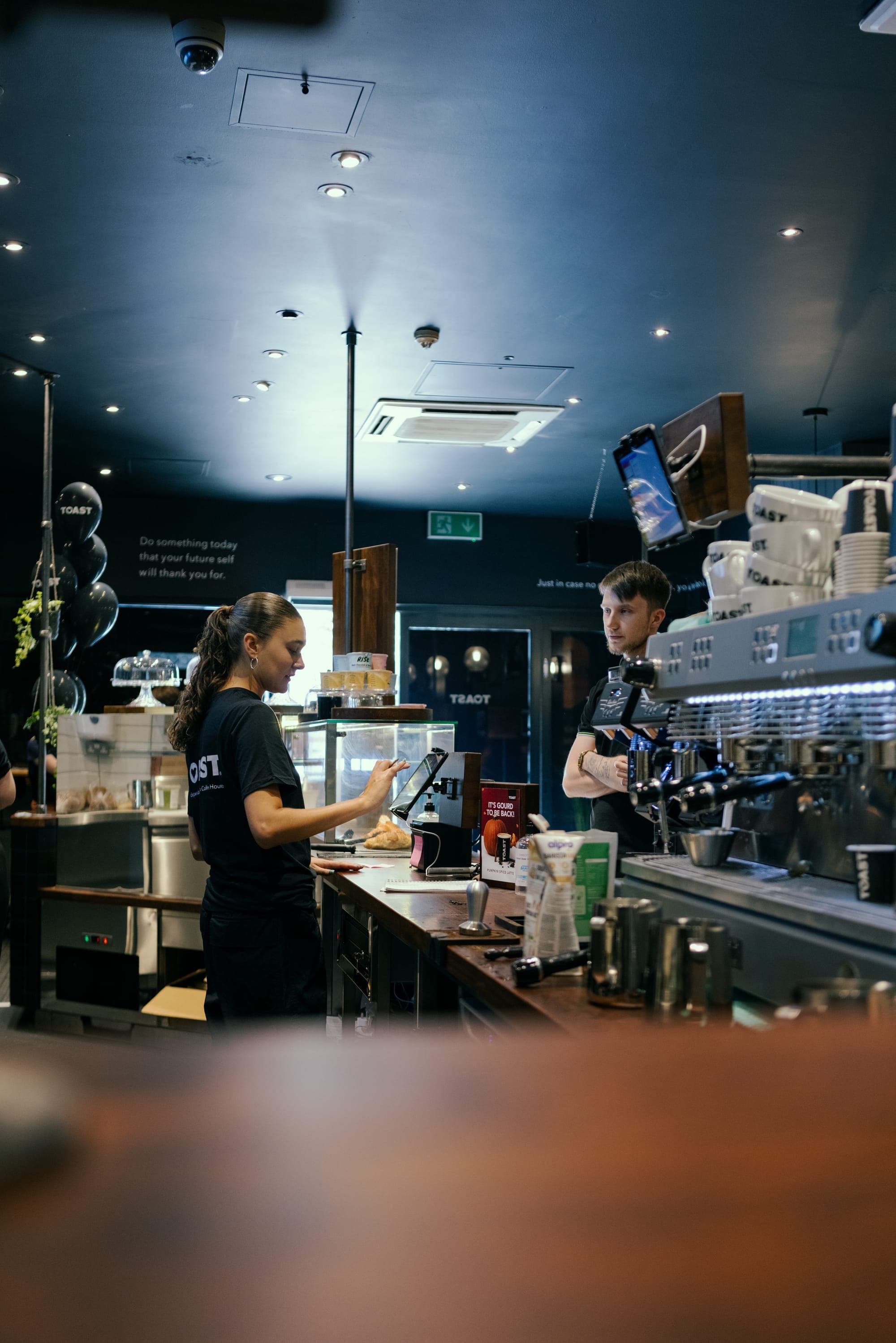 Inside a TOAST coffee shop